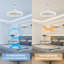 Ventilateur de plafond réversible intelligent 24 po avec éclairage et contrôle APP, Jucel-1170590177