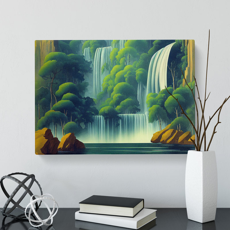 Placid Waterfall - Wrapped Canvas, 35cm H x 50cm W x 3cm D