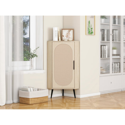 Armoire de coin avec porte pour la chambre à coucher - capacité de 88 lb, structure stable, petit espace résistant aux insectes - coussin de sol à gratter, absorbant
