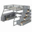 Lit mezzanine avec bureau, 7 tiroirs et 2 tablettes