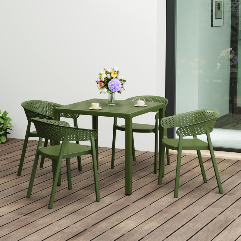 Ensemble repas carré pour 4 personnes, Green