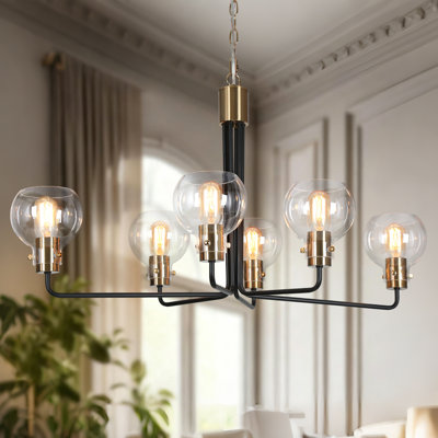 Lustre linéaire moderne Spoutnik 6 lumières Christof