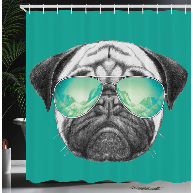 Ensemble de rideau de douche et crochets carlin, H 75 po x l 69 po, Écume de mer sombre