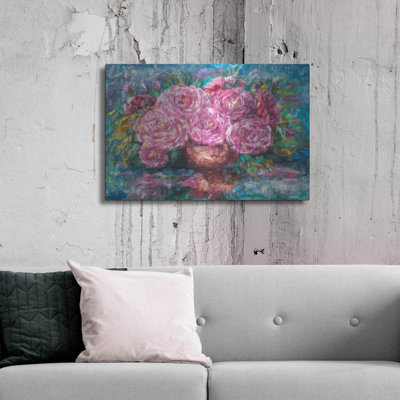 «Pink Roses, Just for You» par Lena Owens, art mural en métal