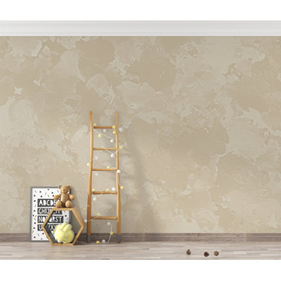 Murale luxueuse délavée à la chaux - texture de plâtre naturel beige chaud et taupe clair - art mural élégant au fini minéral architectural