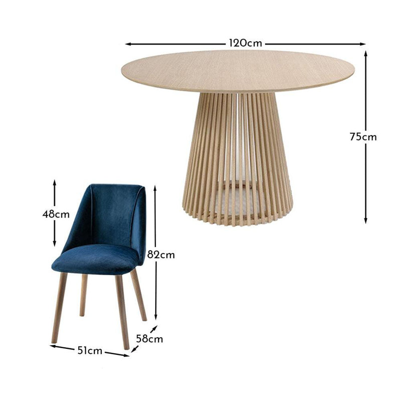 Hopley 4 - Person Dining Set, Blue