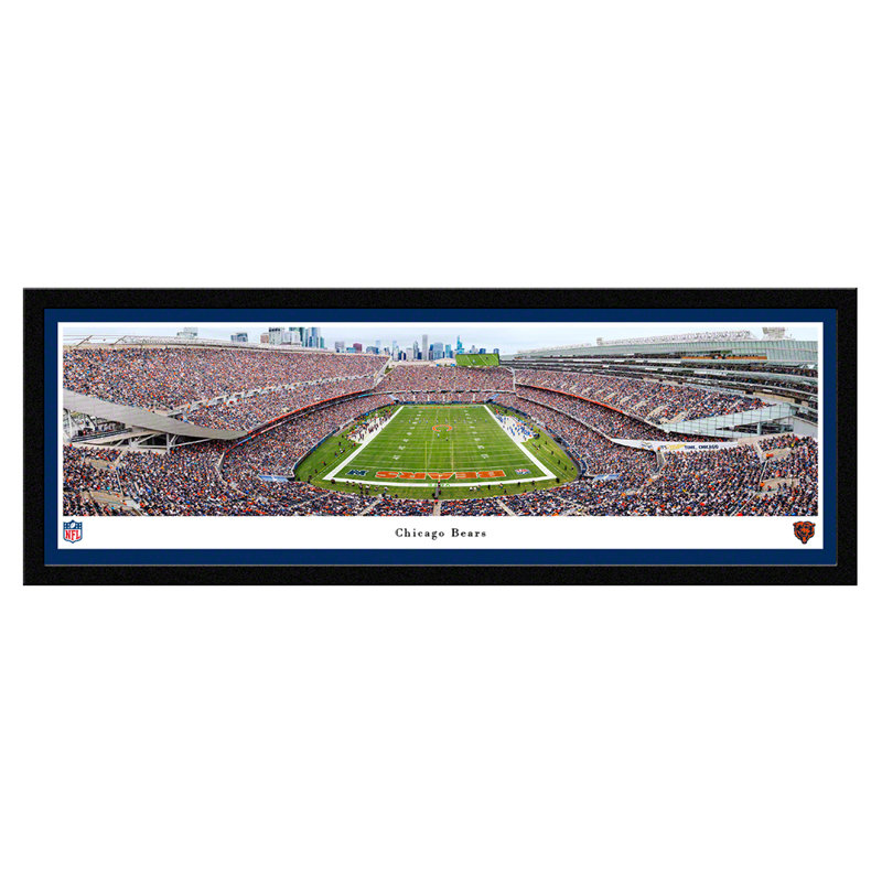 Chicago Bears, End Zone - Standard Frame, No Mat, Paper, 13.5" H x 40" W x 0.1" D