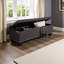Banc de rangement Botello, tissu gris foncé, capitonné, H 17,04 po x l 52,05 po x P 16,45 po