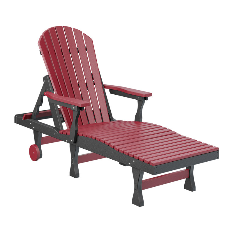 Berlin Gardens Comfo Back Chaise Lounge, Scarlet Red Top/Black Base