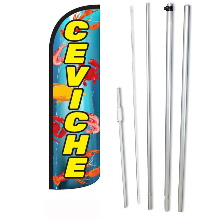 Double Sided 138'' H x 30'' W Polyester Flag Set