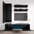 Leung 63" Modern Floating Wall Mounted Entertainment Center with 16-Color LED Lighting, High Gloss Finish-614220603