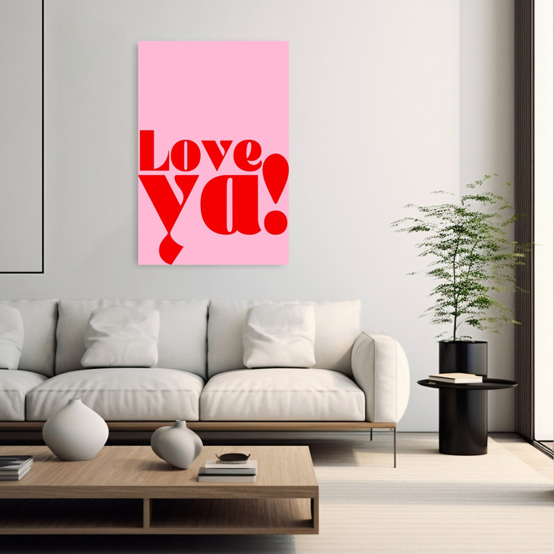 «Sweet Pink Love Ya Bold», impression murale rétro moderne, 60" H x 40" W