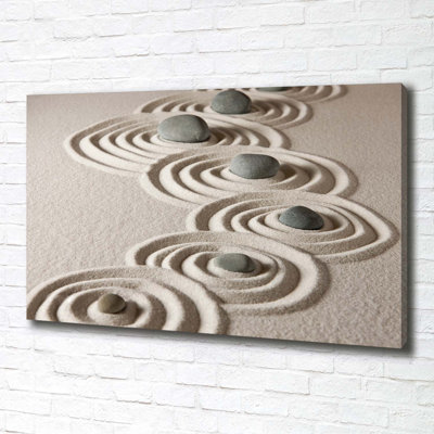 Zen Stones Sand - Wrapped Canvas Print