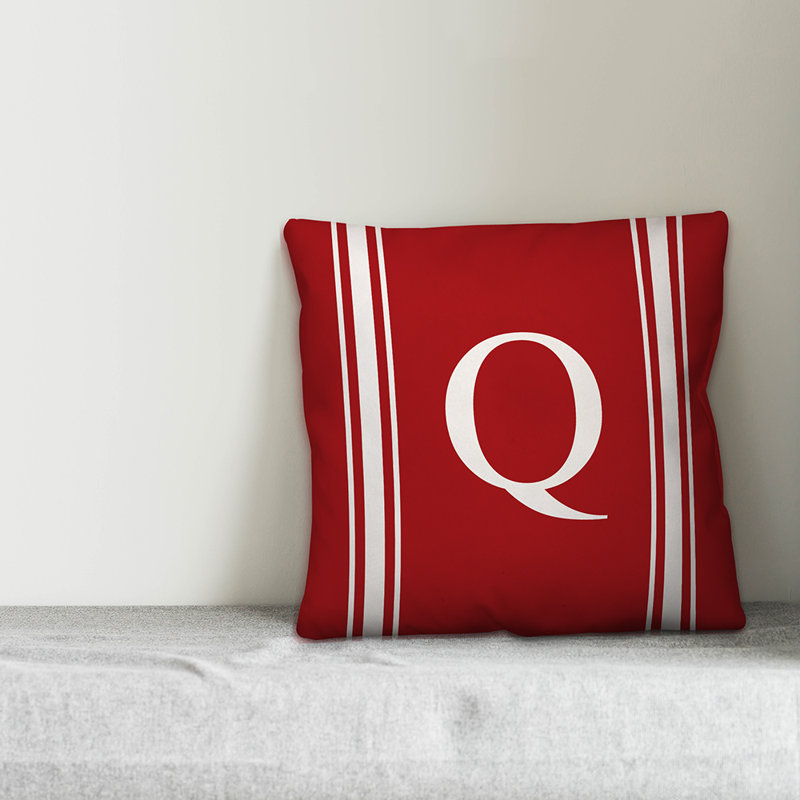 Striped Throw Pillow, Q, Red