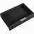 With trash bin storage cabinet, power outlets, internal storage shelves, 5-wheel mobile kitchen island, 3 drawers, 3 open shelves for 10-gallon trash can, black-1873634383