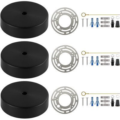 3 Pack Ceiling Rose 12cm Side Entry Canopy Low Profile 2.5cm Flush Mount Round Pendant Light Cover Matte Hardware for Home Lighting Accessories Ceiling Rose Light Canopy Use