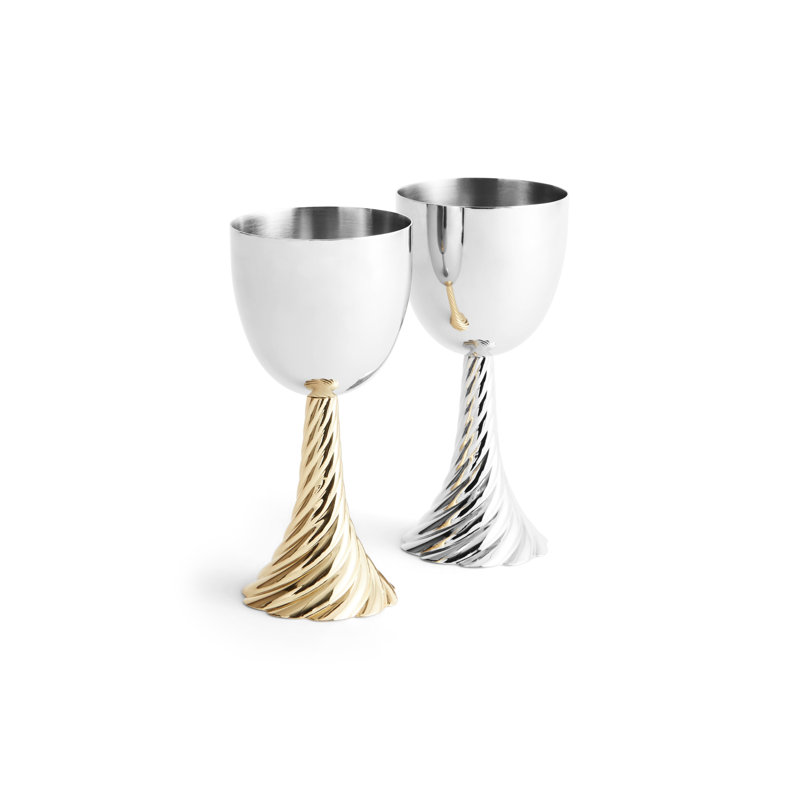 Twist Kiddush Cup, Gold/Silver