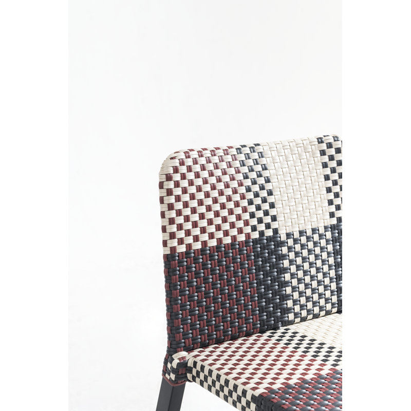 Pixie Outdoor Dining Side Chair, Pebble Gray, Oyster/Titanium/Violet