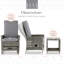 Ensemble de chaises inclinables d'extérieur 5 pièces Elle Decor Vallauris, gris