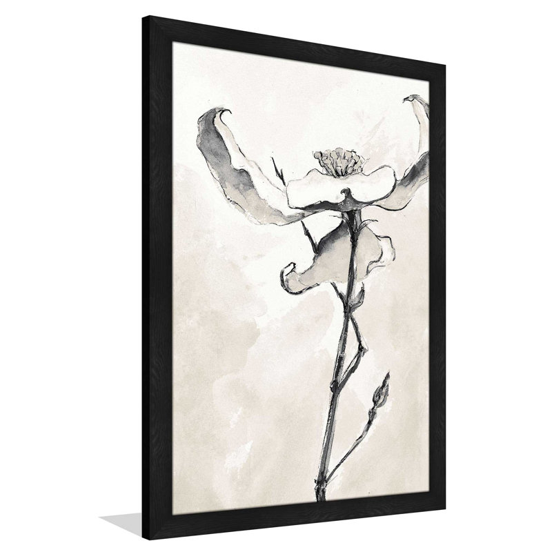 Récolte taupe solitaire Dogwood IV - peinture, L 21,5 po x H 27,5 po, Cadre noir