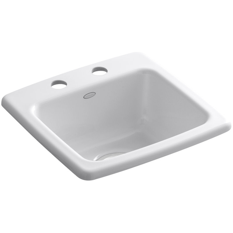 Lavabo de bar à fixation sur le dessus Gimlet, Blanc, 2 trous
