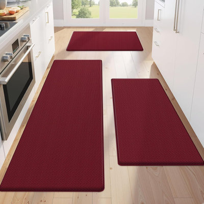 Kitchen Rug Set of 3 for Floor, Non Slip Anti Fatigue Cushioned Mats, Waterproof Kitchen Sink Mat(17.3"×30"+17.3"×47"+17.3"×59")