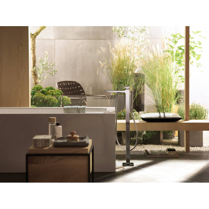 Metropol Freestanding Tub Filler Trim with Lever Handle and 1.75 GPM Handshower Trim Set Only, Polished Nickel