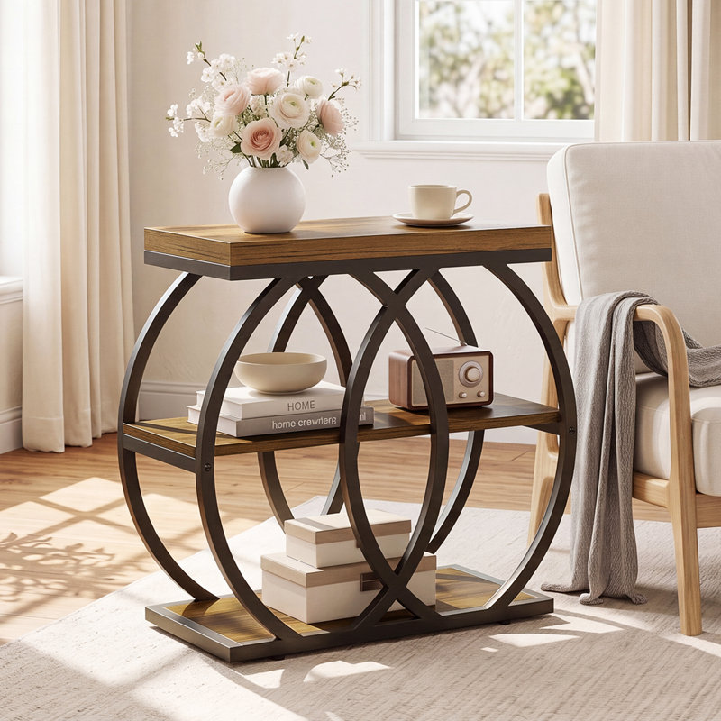 Table de bout avec tablettes de rangement