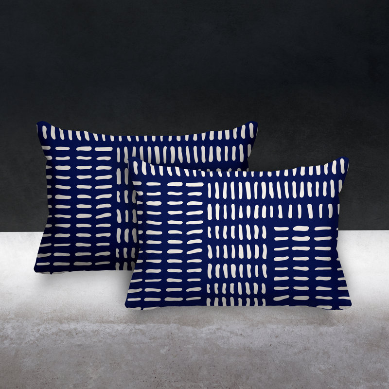 Coussin décoratif réversible intérieur / extérieur sans addition Garto, Bleu marine