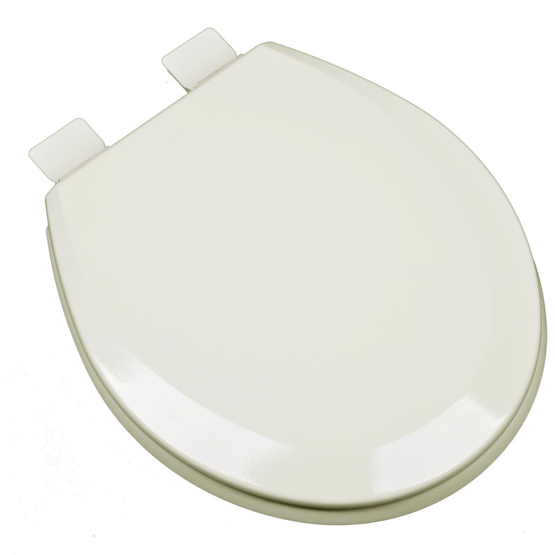 Siège de toilette rond en bois moulé, Biscuit