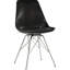 Ensemble de 2 sièges de salle à manger noirs - Chaise rembourrée et brillante (2)