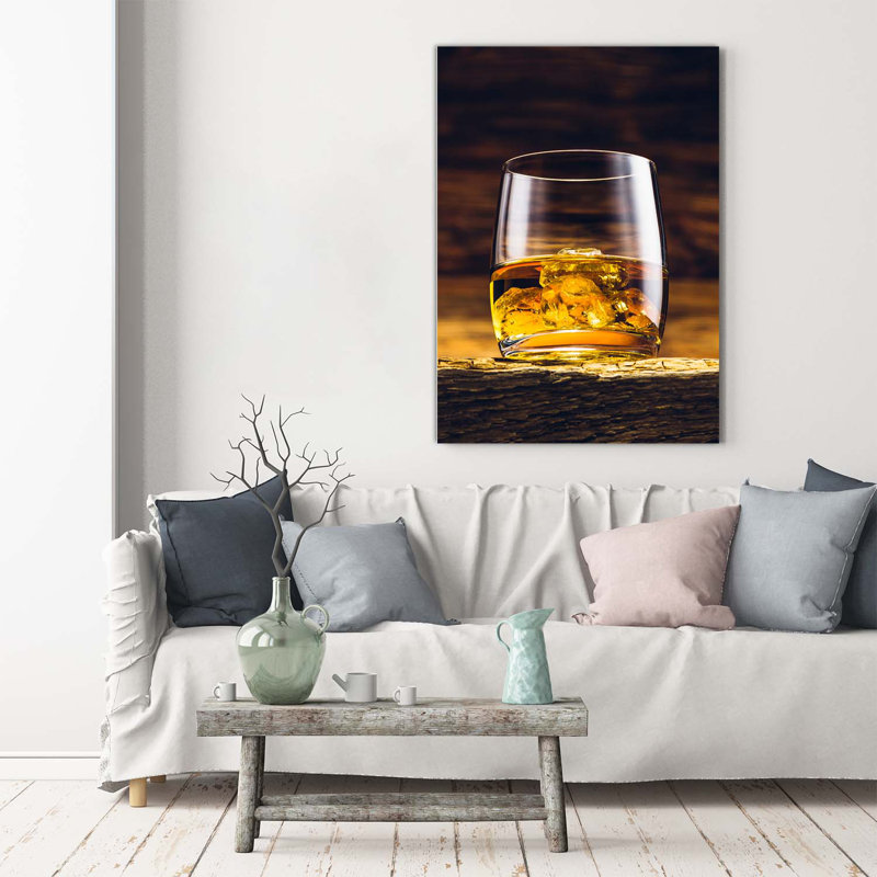 Bourbon In A Glass - Wrapped Canvas Print