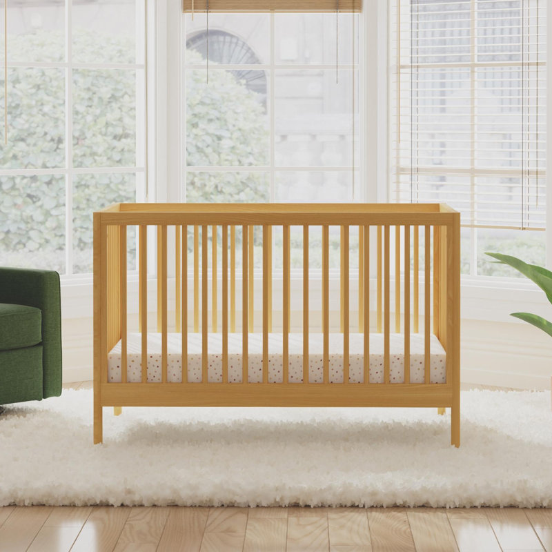 Birdie 3 in 1 Convertible Crib, Honey