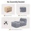 Upholstered Corduroy With Footstool Bean Bag Chair-1299153704