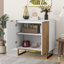Armoire de rangement à 2 portes avec accents dorés
