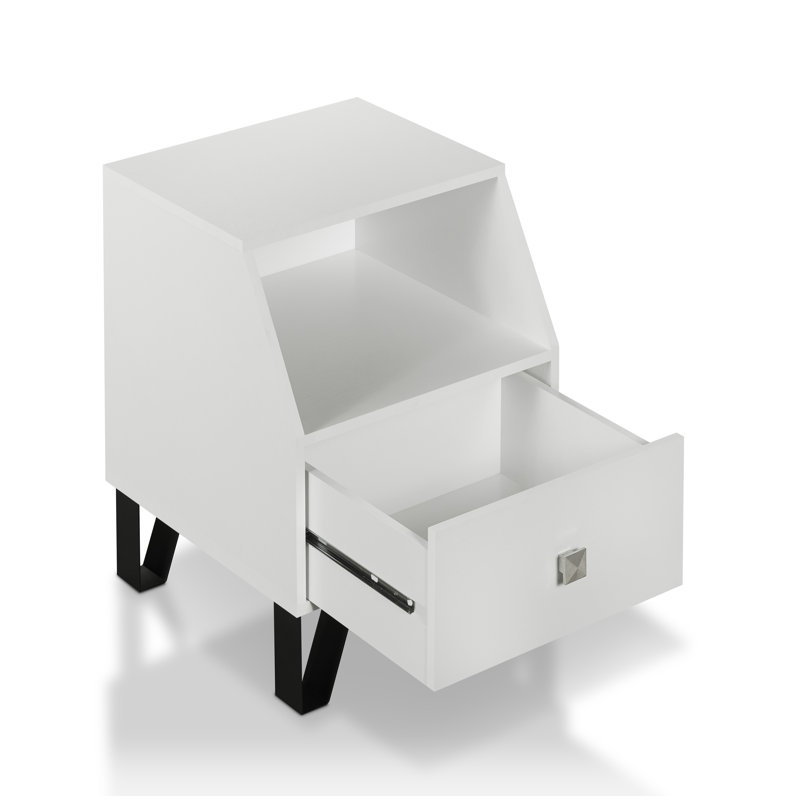 Merriwood End Table with Storage, White