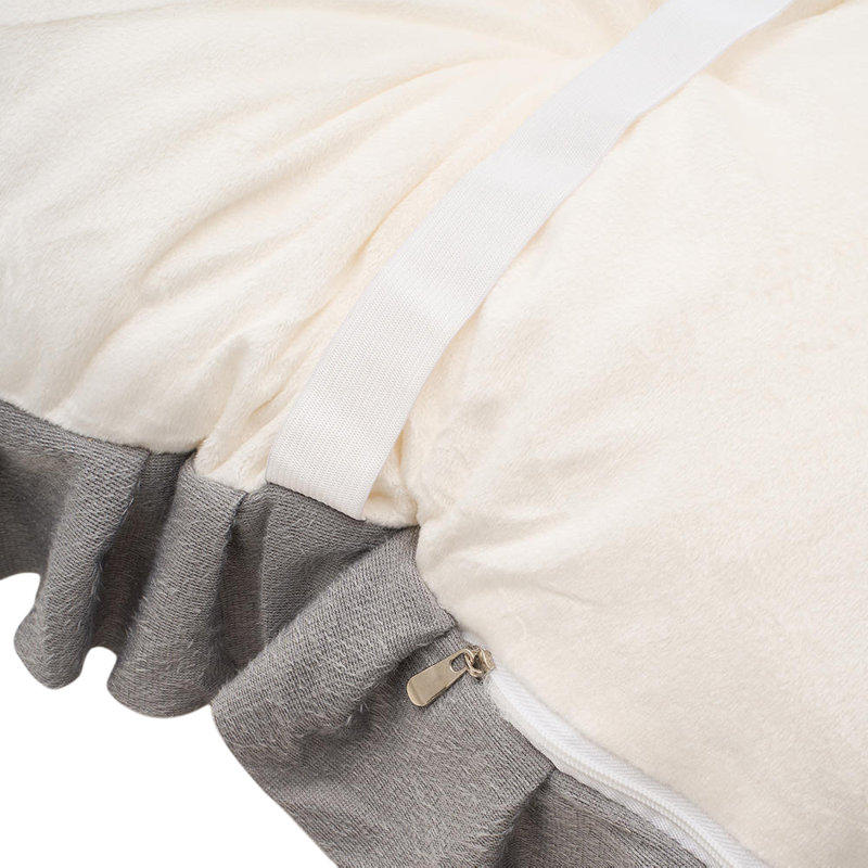 Crown-Shaped Tufted Headboard Pillow, 182 cm W x 13 cm D, White/Grey, 65 cm