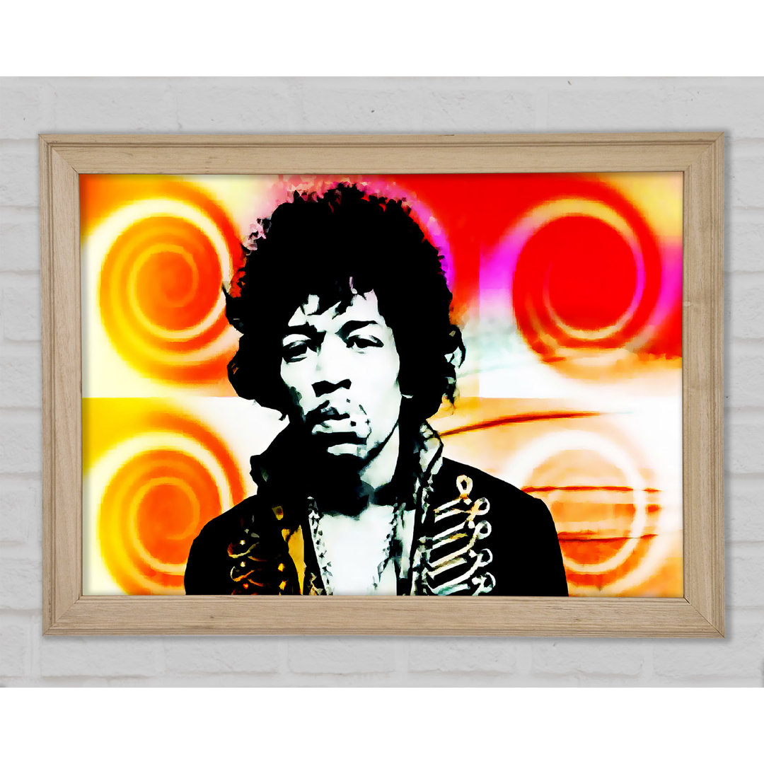 Jimi Hendrix Swirls - Einzelne Bilderrahmen Kunstdrucke