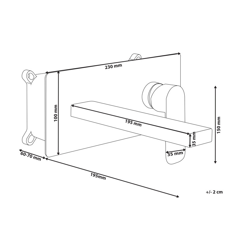 Wall Mounted Basin Mixer Tap Brass, Silver