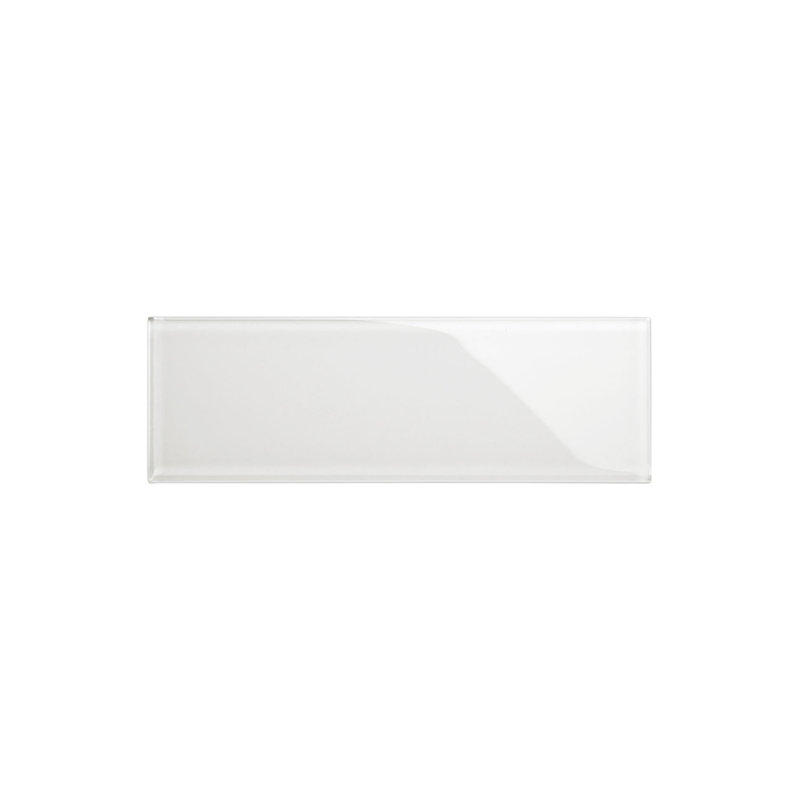 Glass Subway 4" x 12" Wall Tile, Alabaster