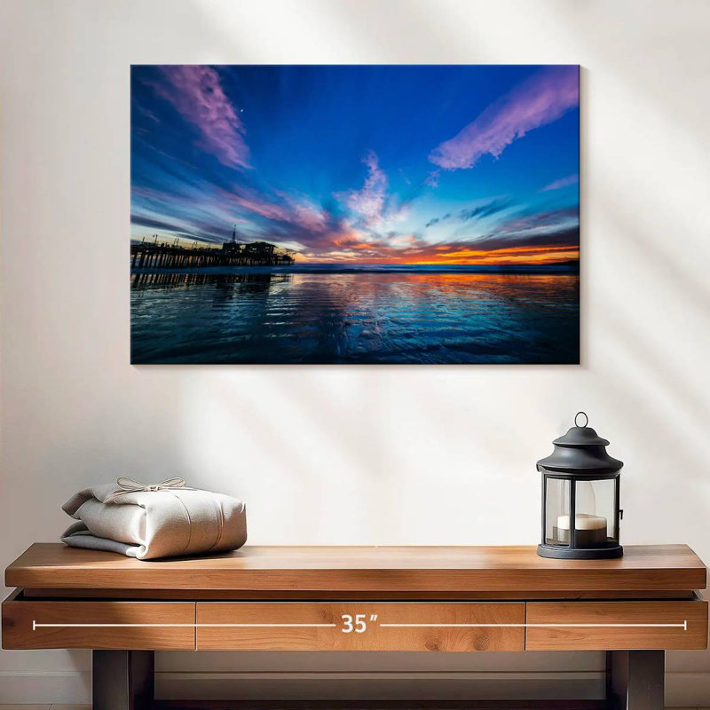 Gillard Santa Monica Beach Nightfall, 16" H x 24" W