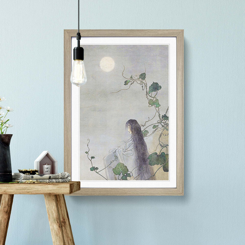 The Spirit of the Deceased by Tsukioka Yoshitoshi - Framed Print, 36cm H x 27cm W x 2cm D, Oak Framed