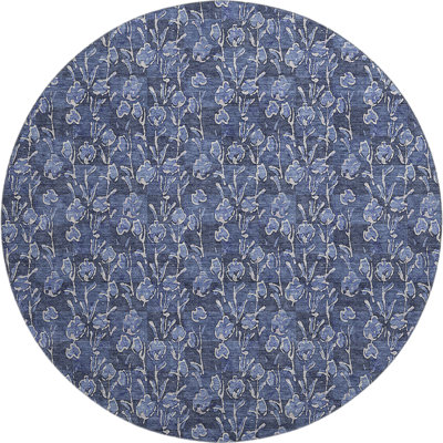 Premium Machine Washable Prisco Navy Rug