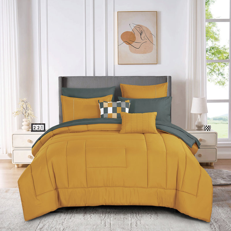 Ensemble complet de lit dans un sac 9 pièces Sinmore Luxury, Très grand édredon et 8 pièces supplémentaires