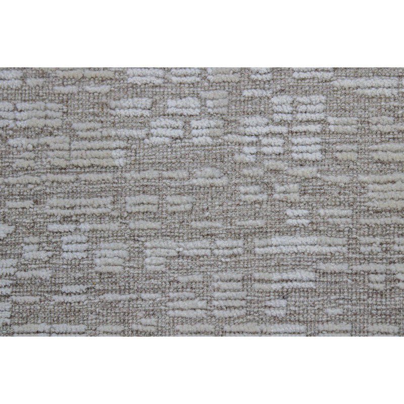 Tapis crème noué à la main de haute qualité, Rectangle 8 pi x 10 pi