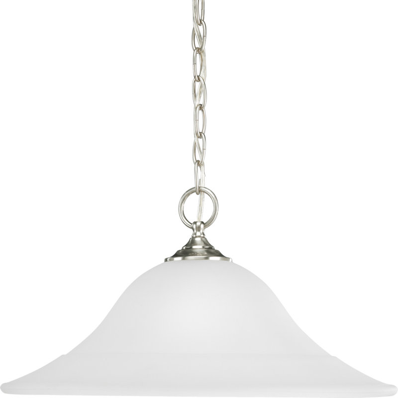 Luminaire suspendu conique à 1 lumière Wanette, Nickel brossé, Non
