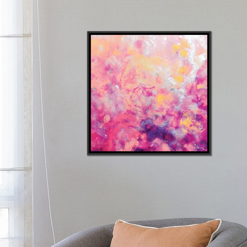 « douceur des flammes », impression sur toile, H 26 po x l 26 po x P 1,5 po, Toile avec cadre noir, Pas de tapis