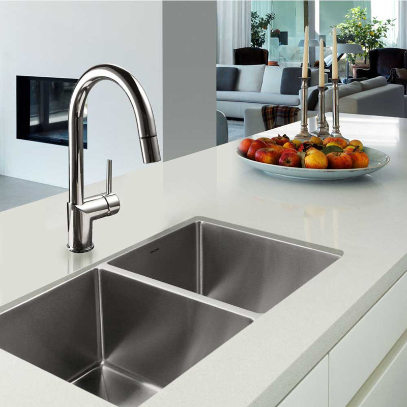 Nouvelle 31'' L Double Bowl Stainless Steel Kitchen Sink
