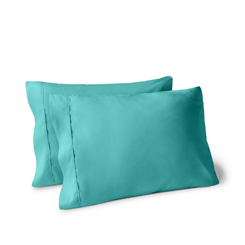 Soft Microfiber Pillowcase Set, 2 Standard Pillowcases, Turquoise