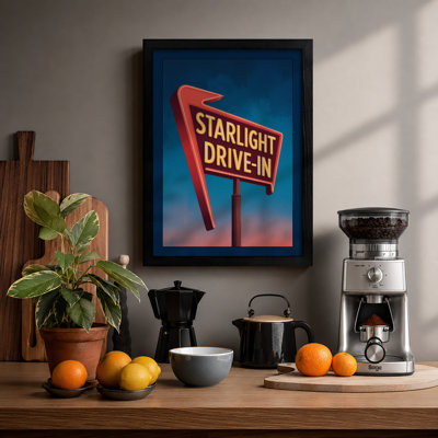 Starlight Drive-In Sign Vintage - Print